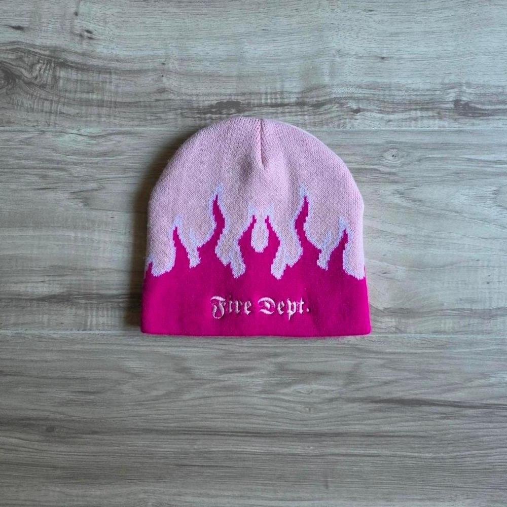 Street Wear Pink Flames Beanie